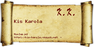 Kis Karola névjegykártya